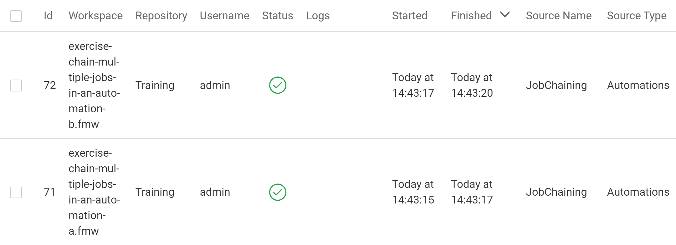Viewing Triggered Jobs